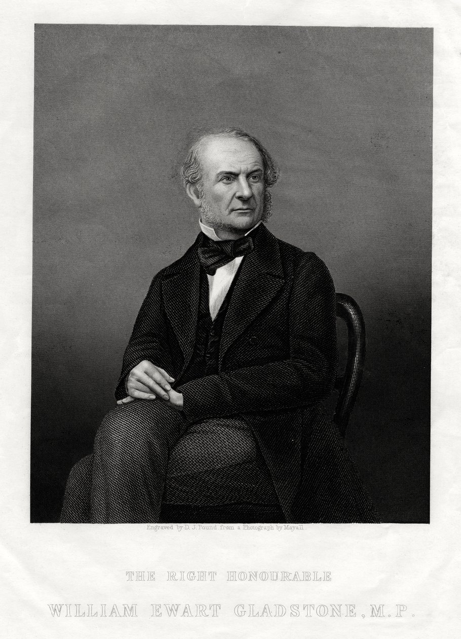 William Ewart Gladstone parlamenti képviselő, brit liberális miniszterelnök, 1880. alkotó: Daniel John Pound