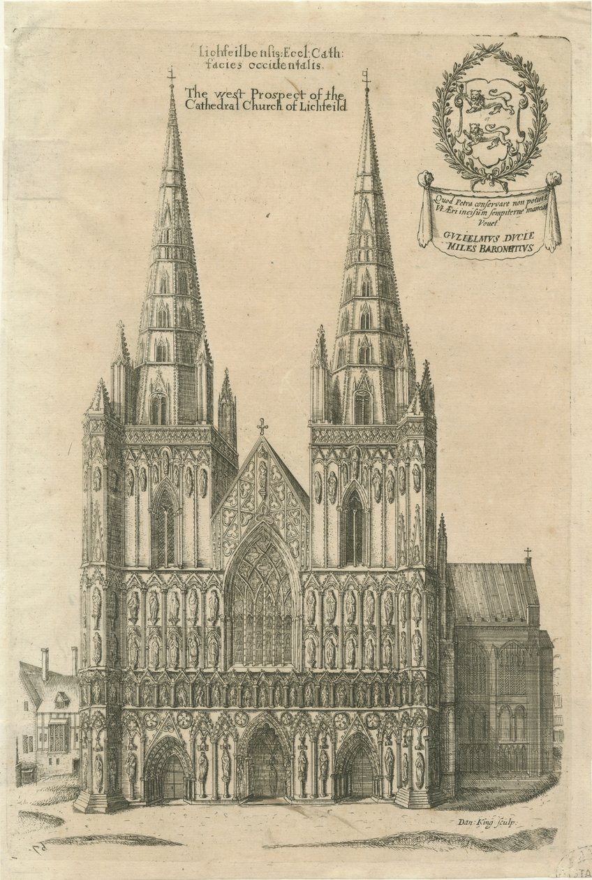 Lichfield katedrális – Nyugati front: metszet, és [?17. század vége] alkotó: Daniel King
