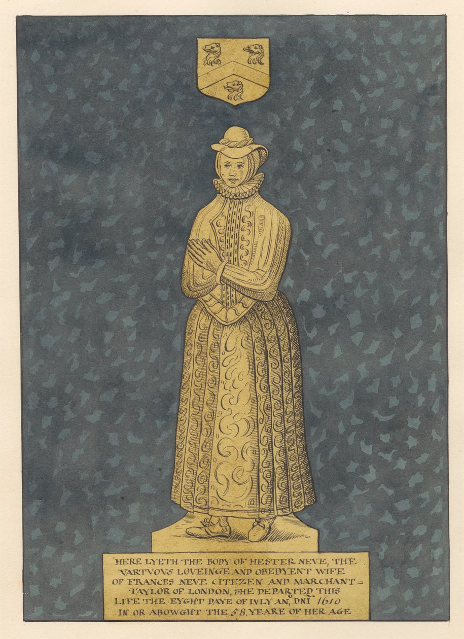 Sárgaréz tányér Mrs. Hester Heve számára az East Ham templomból alkotó: Daniel Lysons