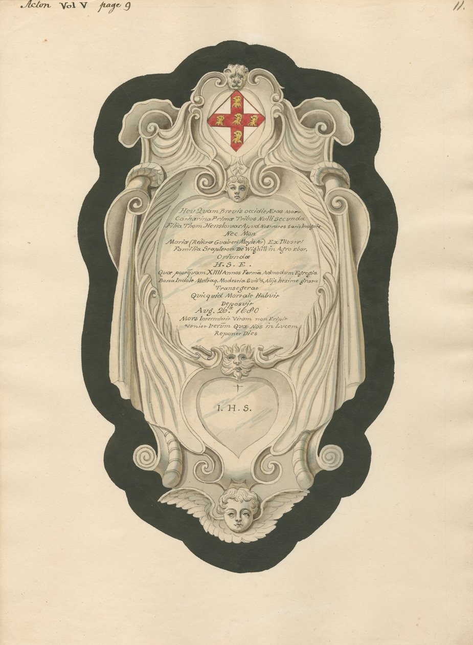 Emlékmű H.S.E. az Acton templomból alkotó: Daniel Lysons