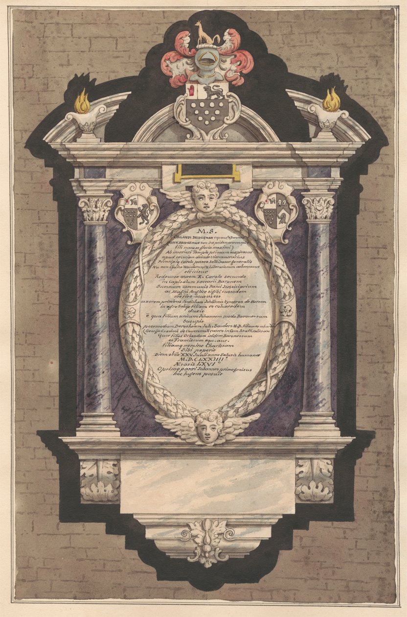 Orlando Bridgeman emlékműve a Teddington-templomból alkotó: Daniel Lysons