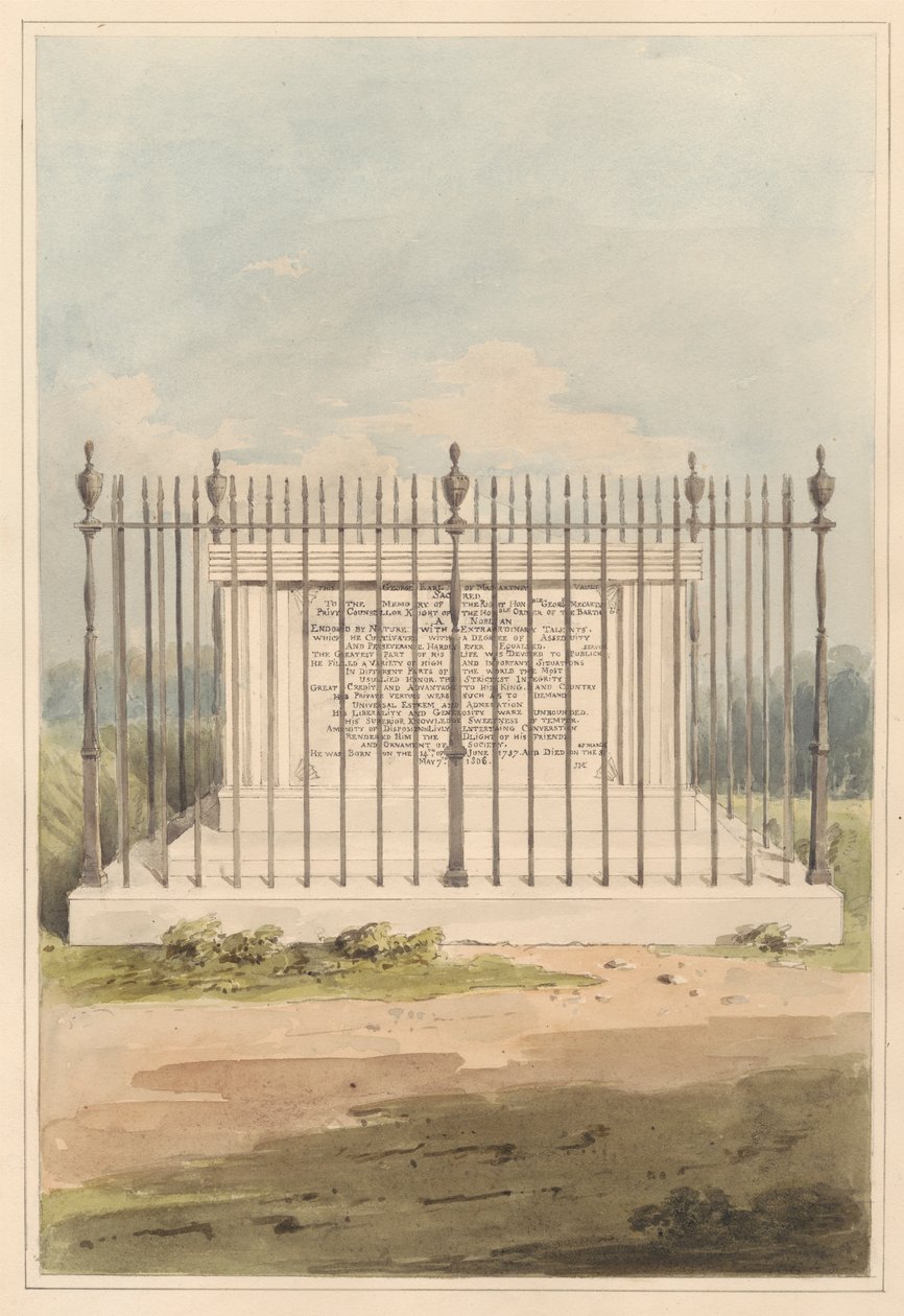 London környéke: George Earl of Macartney sírja a Chiswick Churchyardból alkotó: Daniel Lysons