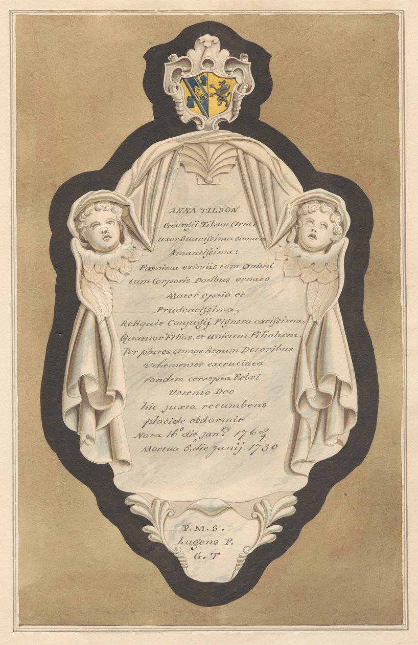 The Environs of London, Vol.II: Memorial to Anna Tilson from Hampton Church alkotó: Daniel Lysons
