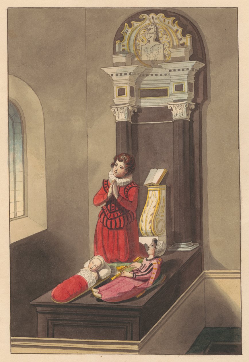 Sir Thomas Savage három gyermekének sírja az Isleworth-templomból alkotó: Daniel Lysons