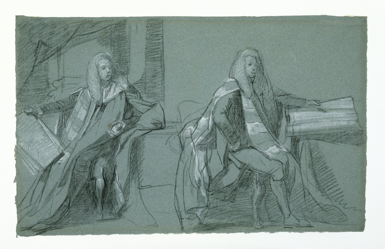 Tanulmány William Murraynek, Mansfield első grófjának, 1782-1783 (grafit és fekete-fehér kréta kék-szürke papíron) alkotó: Daniel Mytens
