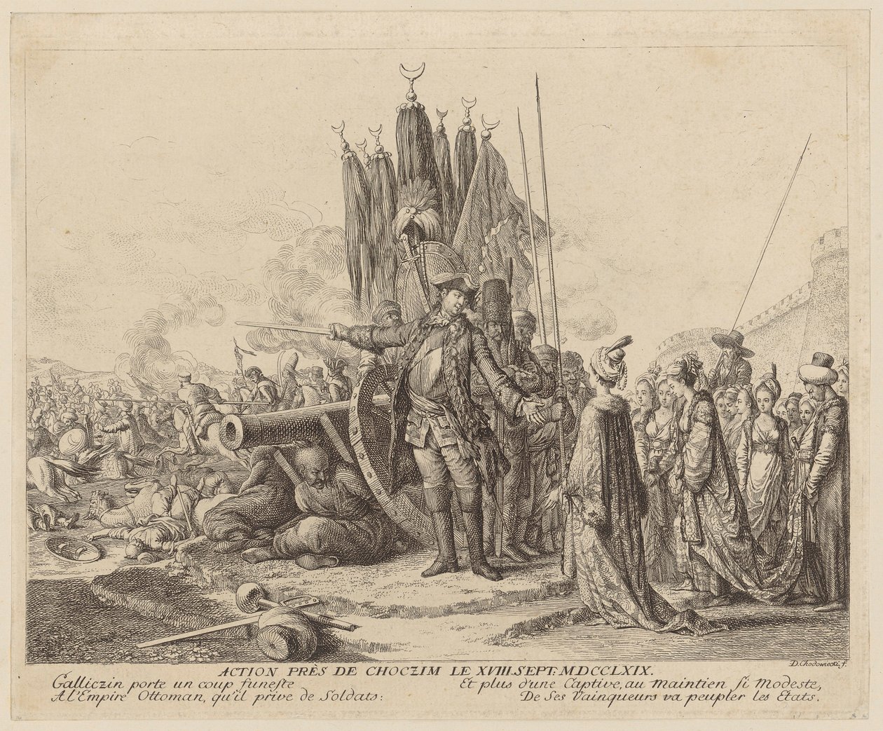 Csatamező Choczim közelében, 1769. szeptember 18-án alkotó: Daniel Nikolaus Chodowiecki