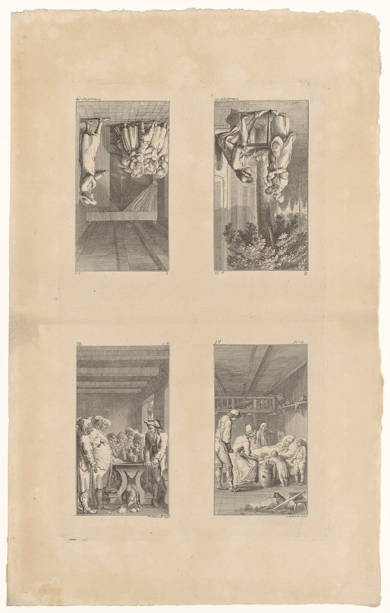 1–4. lap Pestalozzi „Lienhard és Gertrud” című művéhez alkotó: Daniel Nikolaus Chodowiecki