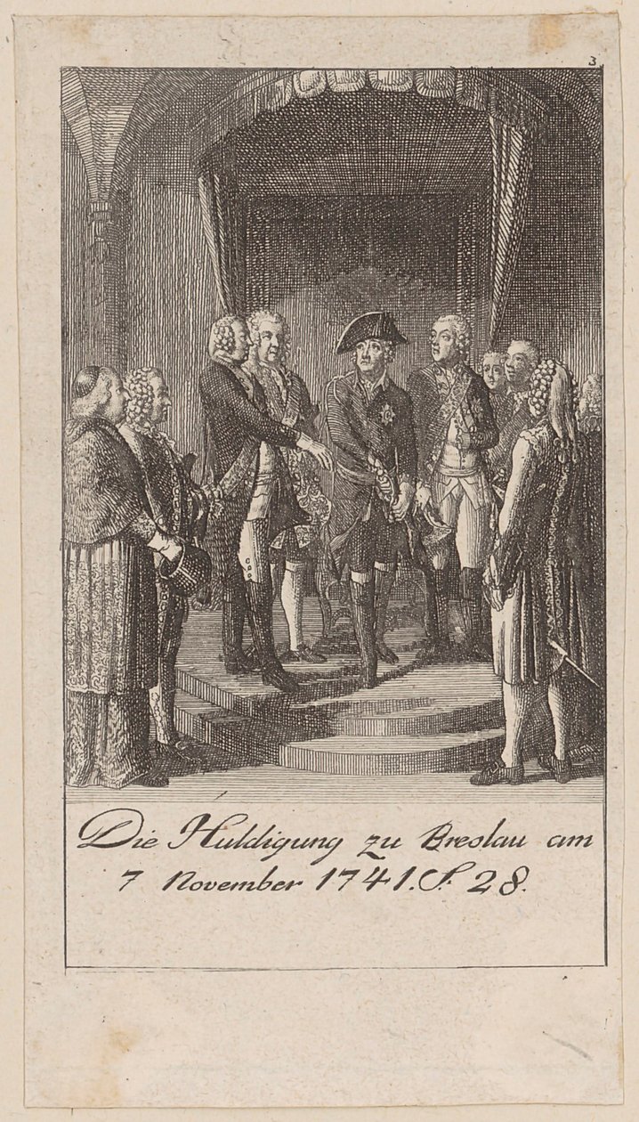 Hódolat Breslauban 1741. november 7-én alkotó: Daniel Nikolaus Chodowiecki