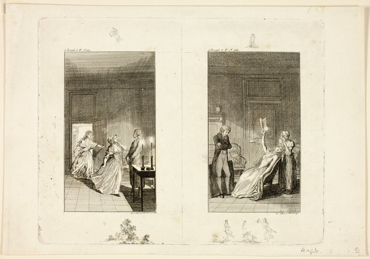 Illusztráció Samuel Richardson Clarissa című művéhez alkotó: Daniel Nikolaus Chodowiecki