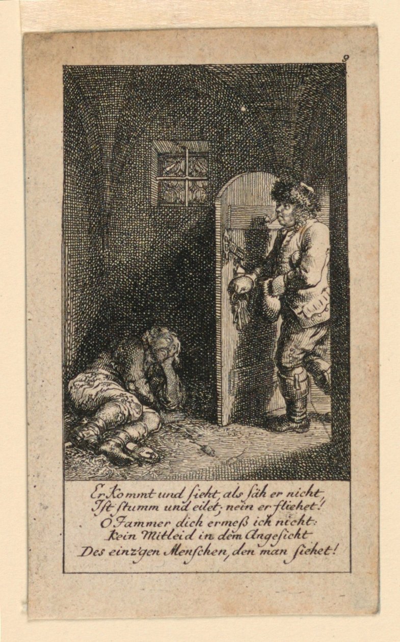 The Jailbird, Illusztráció a következőhöz: "Königl: Grosbrit [anian] genealogical calendar for the 1780 Year Lauenberg by J.G. Berenberg" alkotó: Daniel Nikolaus Chodowiecki