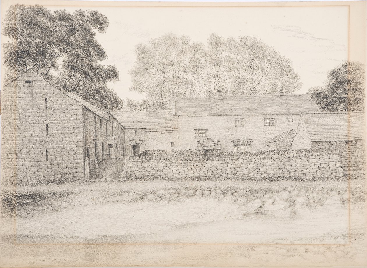 Merton Hall, Appleby, 1916 körül (szén és ceruza a kártyán) alkotó: Daniel Oliver