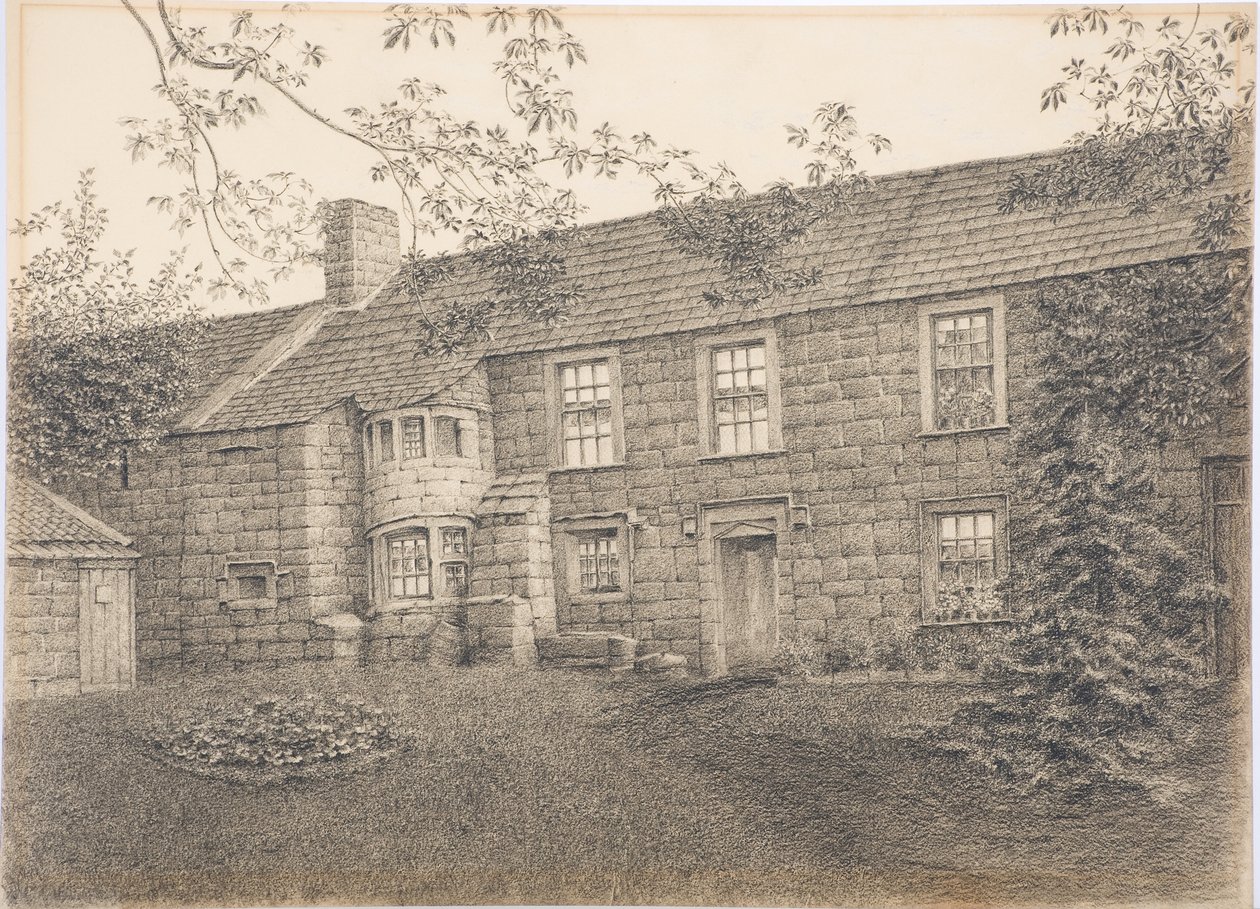 Régi ház Corbyban, Northumberland, 1916 körül (szén, kártya) alkotó: Daniel Oliver