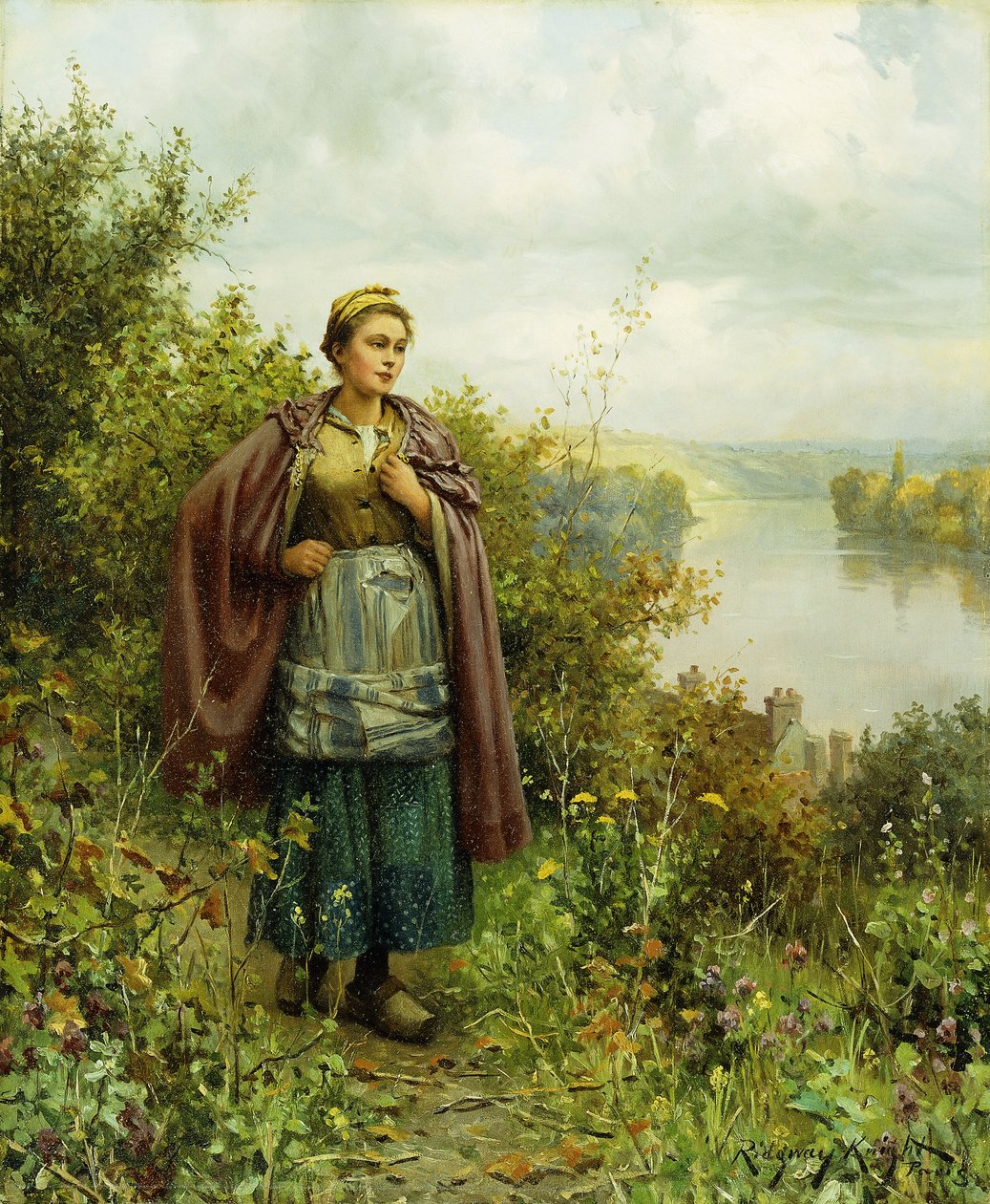 Egy őszi séta, alkotó: Daniel Ridgway Knight