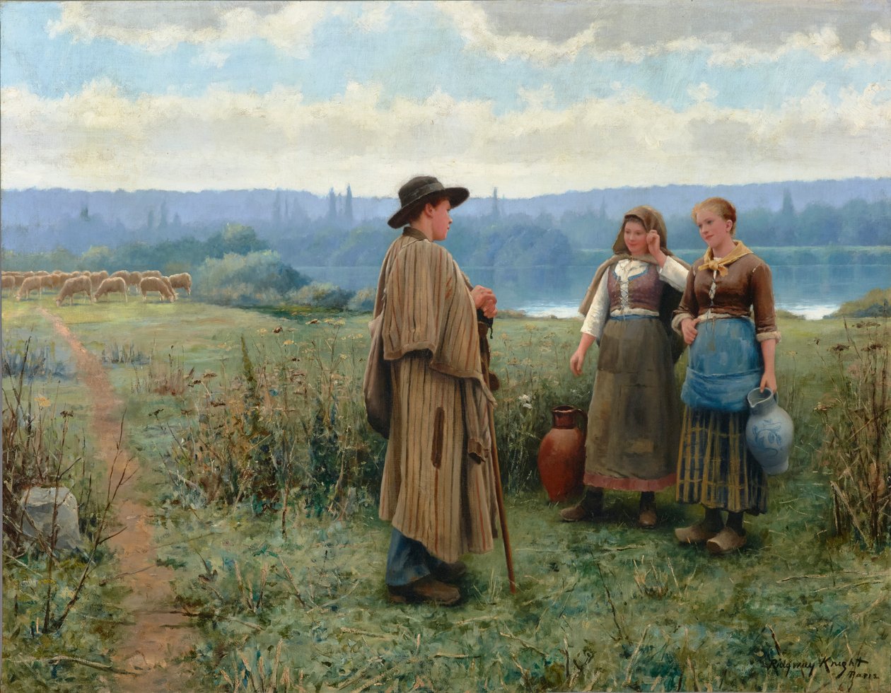 Egy tétlen pillanat 1890 (Olaj, vászon) alkotó: Daniel Ridgway Knight