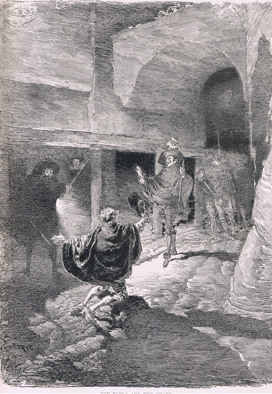 Don Pablo és az őr, a The Magazine of Art 1893-ból, Cassell and Company alkotó: Daniel Urrabieta Vierge