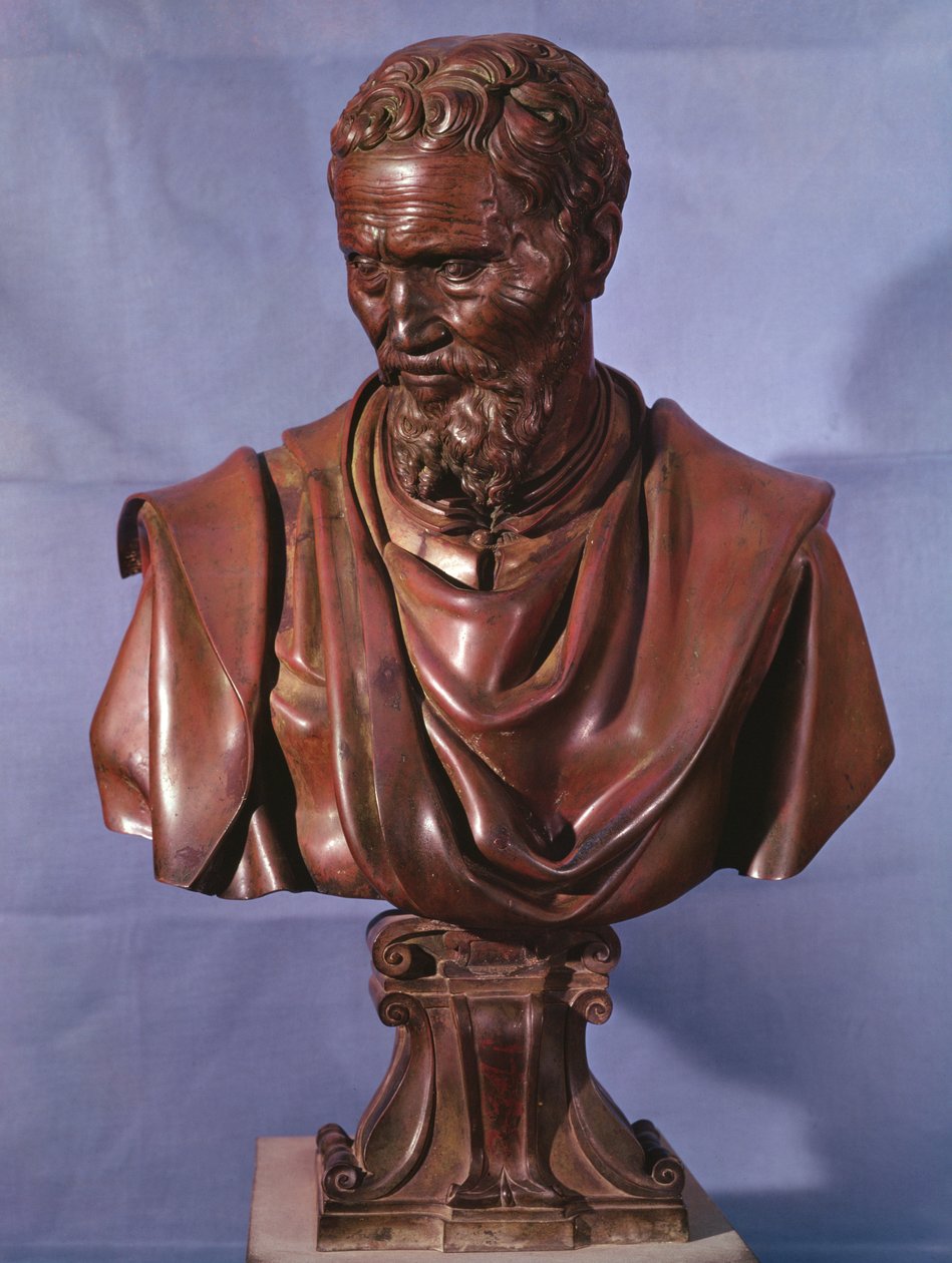 Michelangelo Buonarroti (1475-1564) mellszobra (bronz) alkotó: Daniele da Volterra