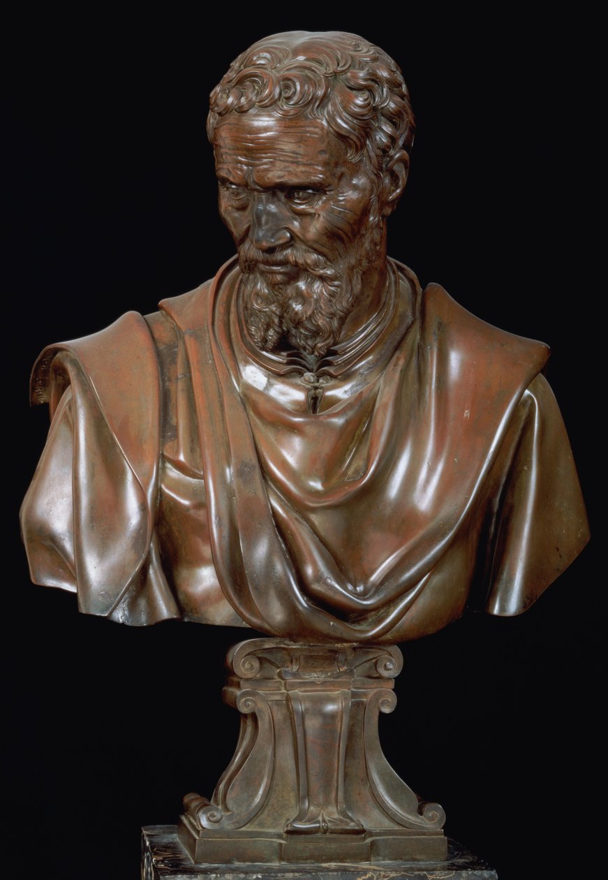 Michelangelo Buonarroti (1475-1564) portré mellszobra (bronz) alkotó: Daniele da Volterra