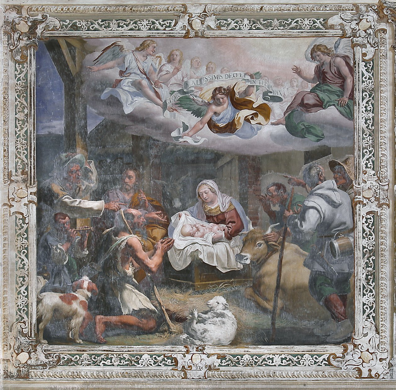 Pásztorok imádása (freskó) alkotó: Daniele Crespi