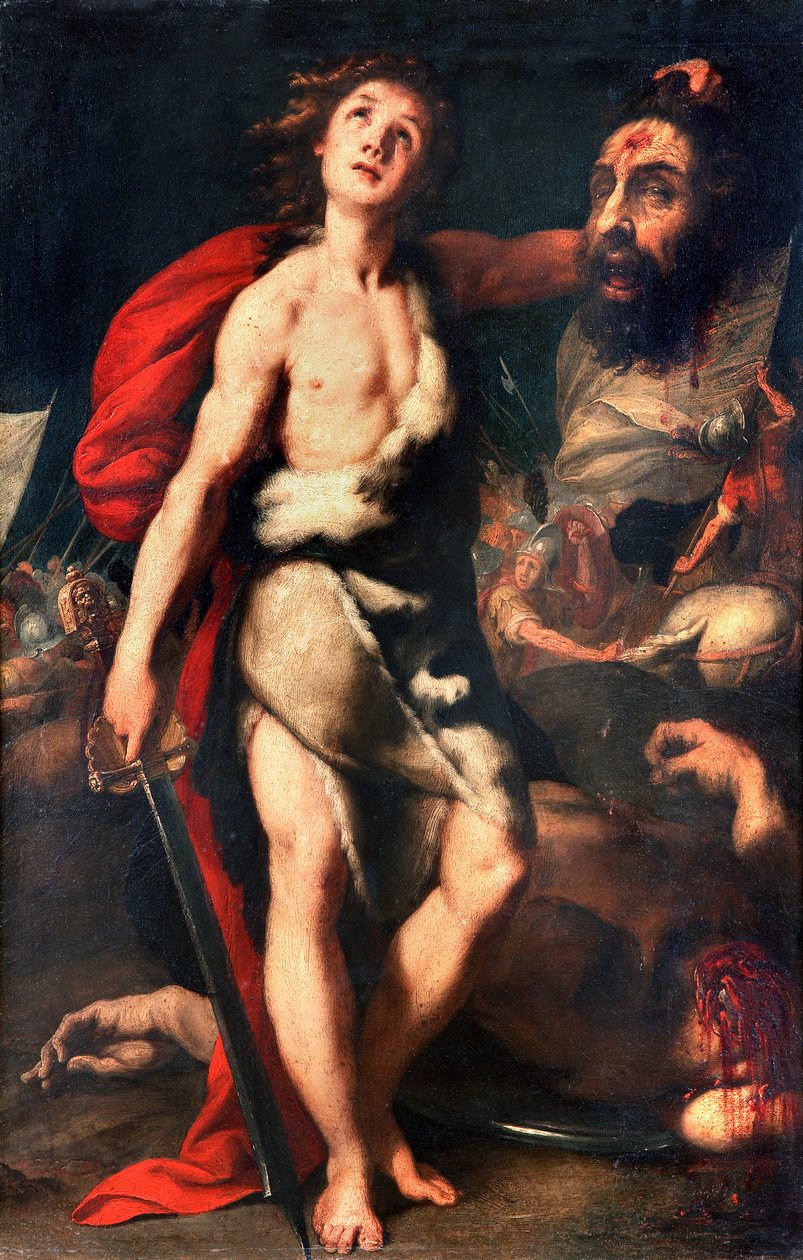 Dávid, az Óriás Góliát győztese kézben tartja a fejét Daniele Crespi (1598-1630) festménye 1623 Palazzo Borromeo, Isola Bella, Stresa Olaszország alkotó: Daniele Crespi
