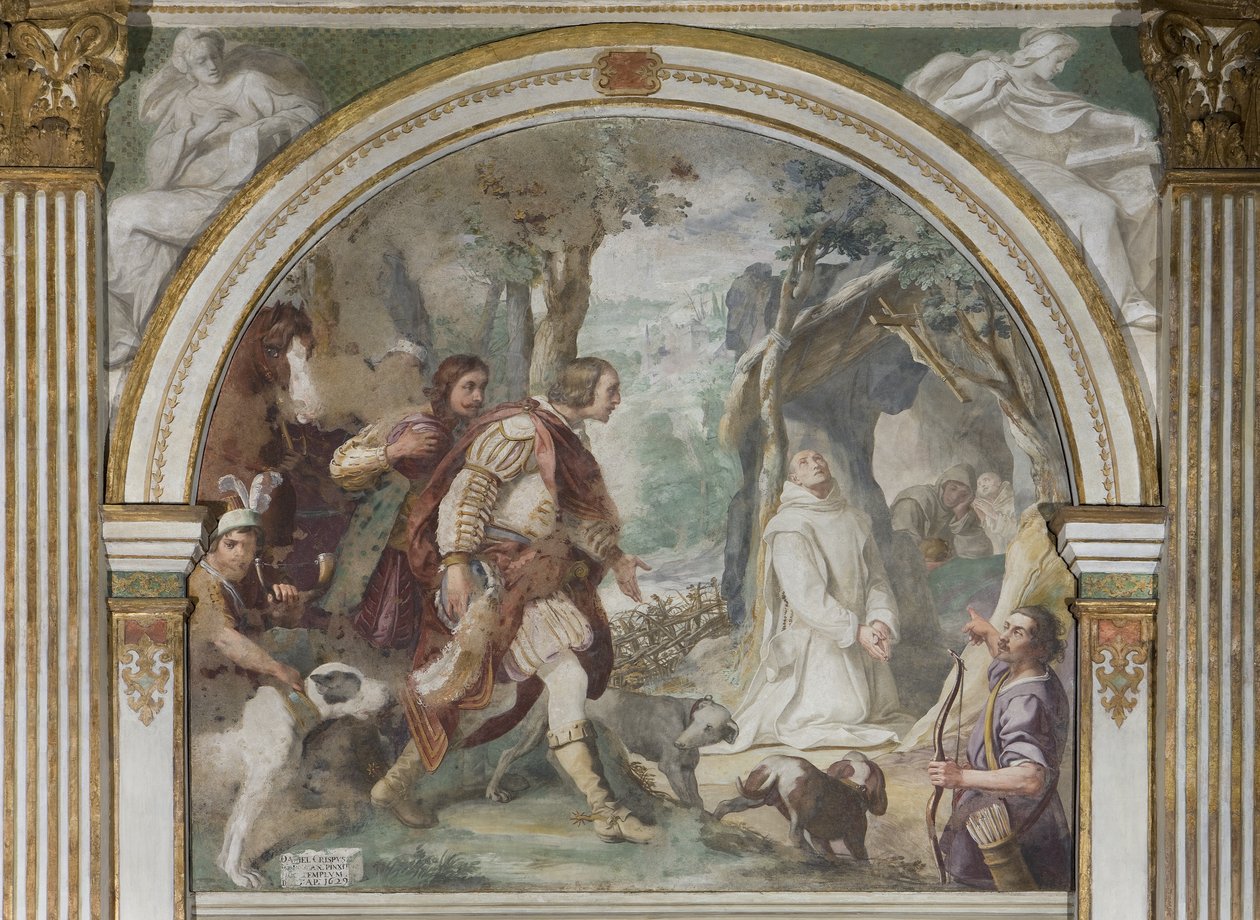 Szent Hugh találkozása Calabriai Rogerrel, 1629 alkotó: Daniele Crespi