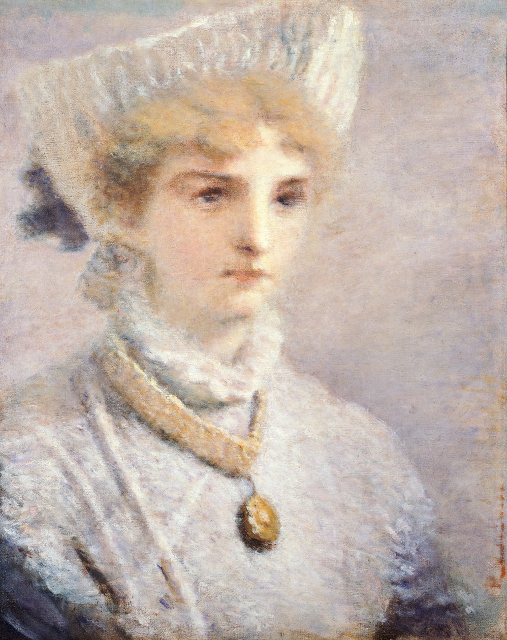 Lány fehérben, Daniele Ranzoni (1843-1889) alkotó: Danielle Ranzoni