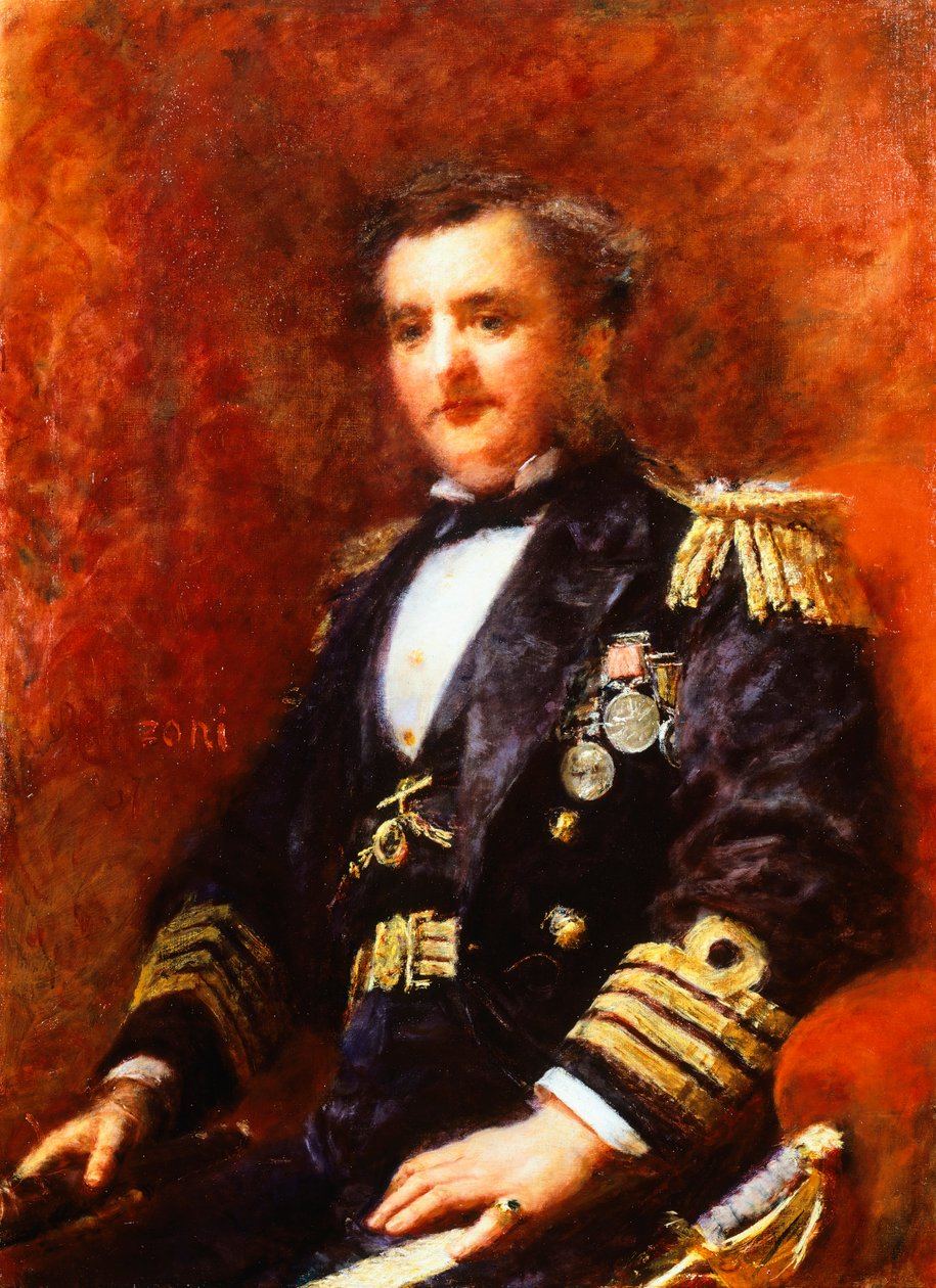 Mervyn Medlycott admirális portréja, Daniele Ranzoni, olaj, vászon alkotó: Danielle Ranzoni