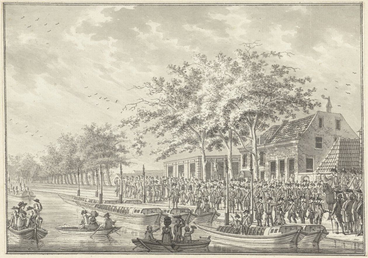 Az amszterdamiak indulása Utrechtbe, 1787 alkotó: Daniël Kerkhoff