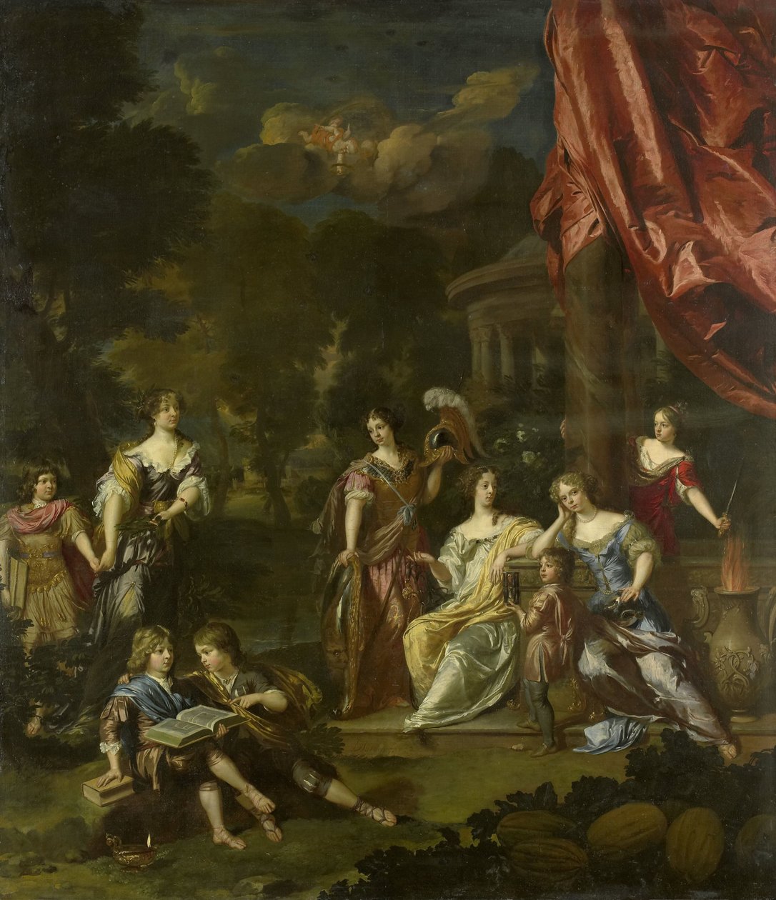 Diederic Pietersz van Leyden van Leeuwen, Leideni polgármester és Alida Paets gyermekeinek csoportportréja allegorizálása alkotó: Daniël Mijtens (II)