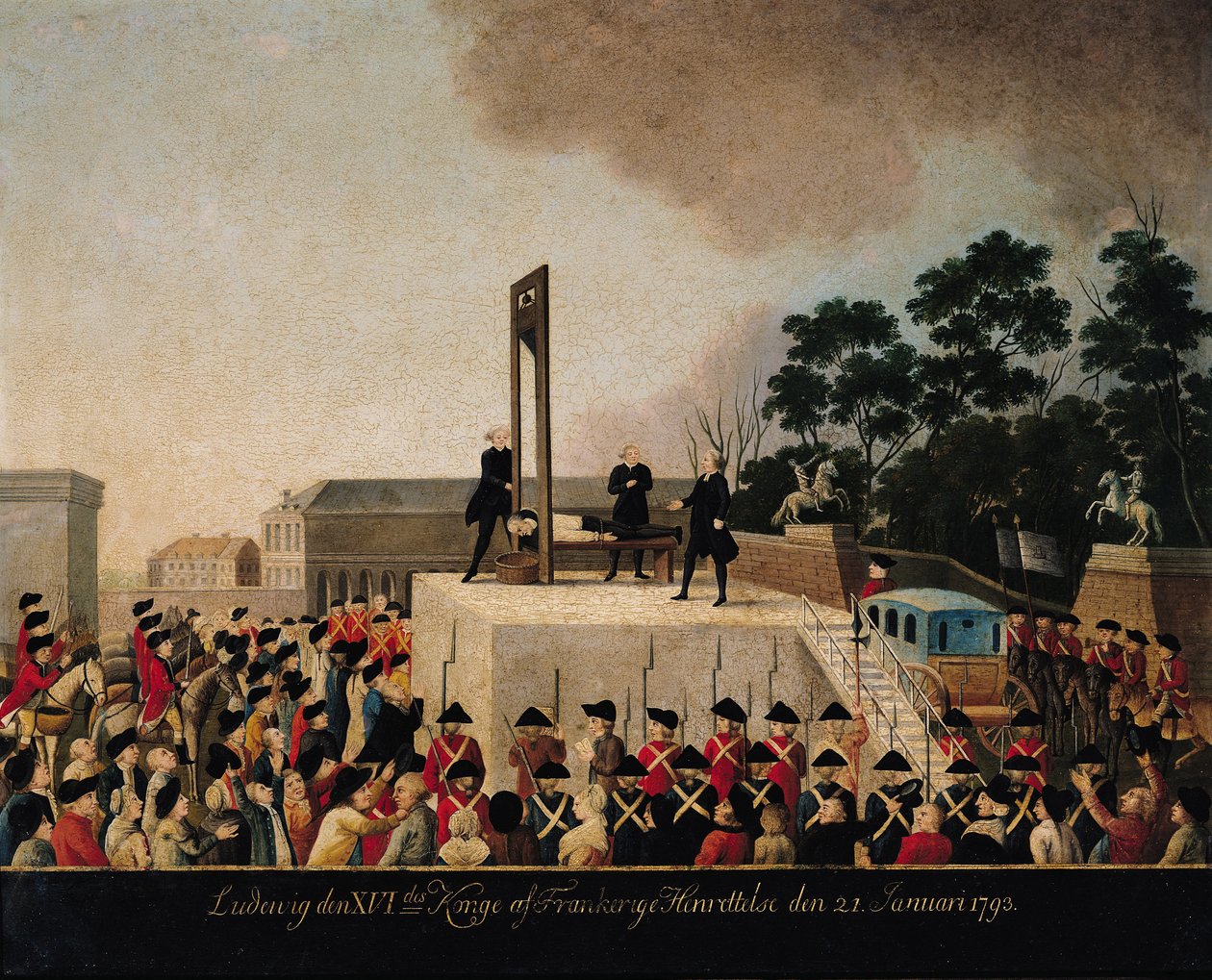 XVI. Lajos (1754-93) kivégzése 1793. január 21. (olaj, réz) alkotó: Danish School