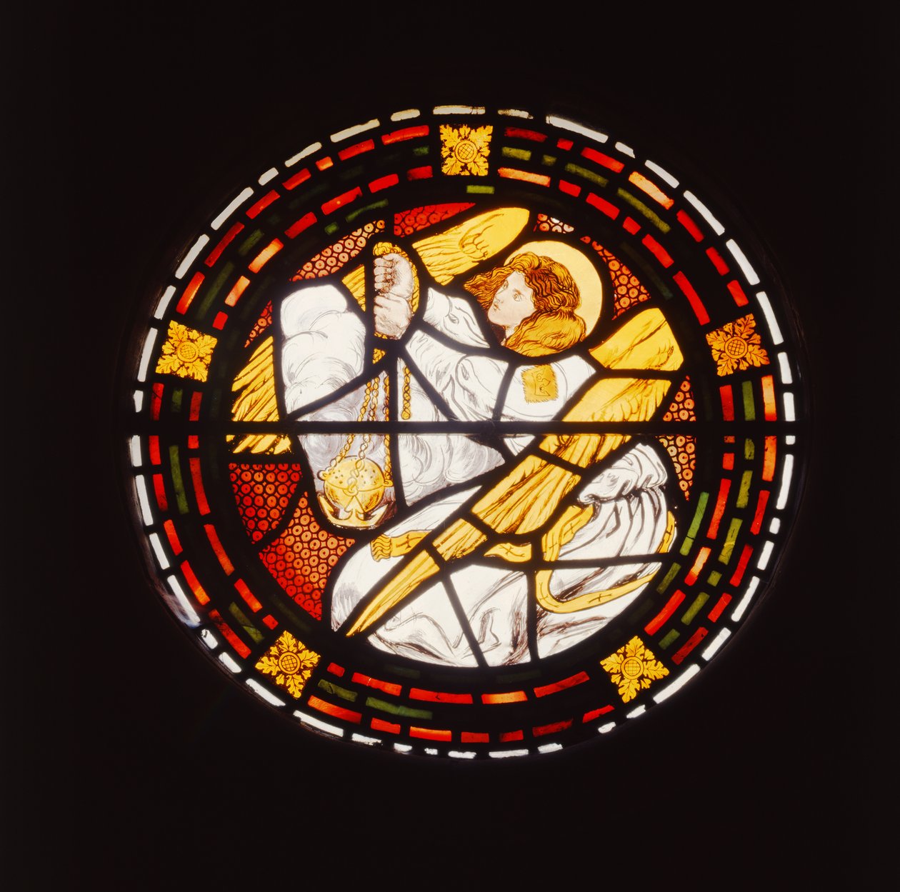 Angyal füstölőt kínál, 1861 (festett üveg) alkotó: Dante Gabriel Charles Rossetti