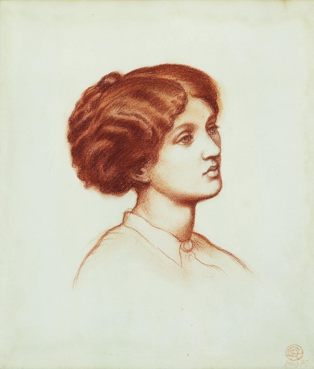Frederick Leyland asszony, 1867 (piros kréta papíron) alkotó: Dante Gabriel Charles Rossetti