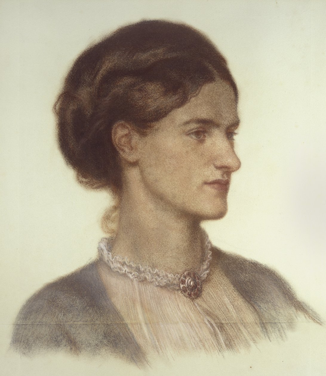 Rosalind, Carlisle grófnő portréja, 1870-1870 (színes kréta szürkés-zöld papíron) alkotó: Dante Gabriel Charles Rossetti