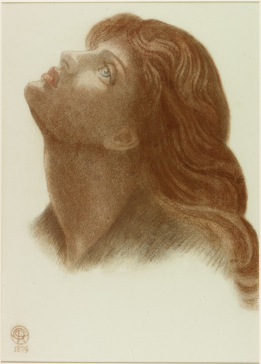Tanulmány az „Astarte Syriaca” után (kréta papíron) alkotó: Dante Gabriel Charles Rossetti