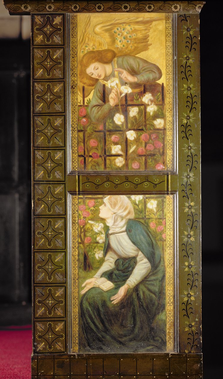 Angyali üdvözlet, szószéktáblák, 1861-62 körül alkotó: Dante Gabriel Charles Rossetti