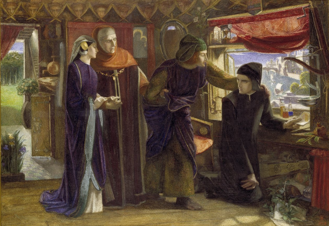 Beatrice halálának első évfordulója, 1853-54 alkotó: Dante Gabriel Charles Rossetti