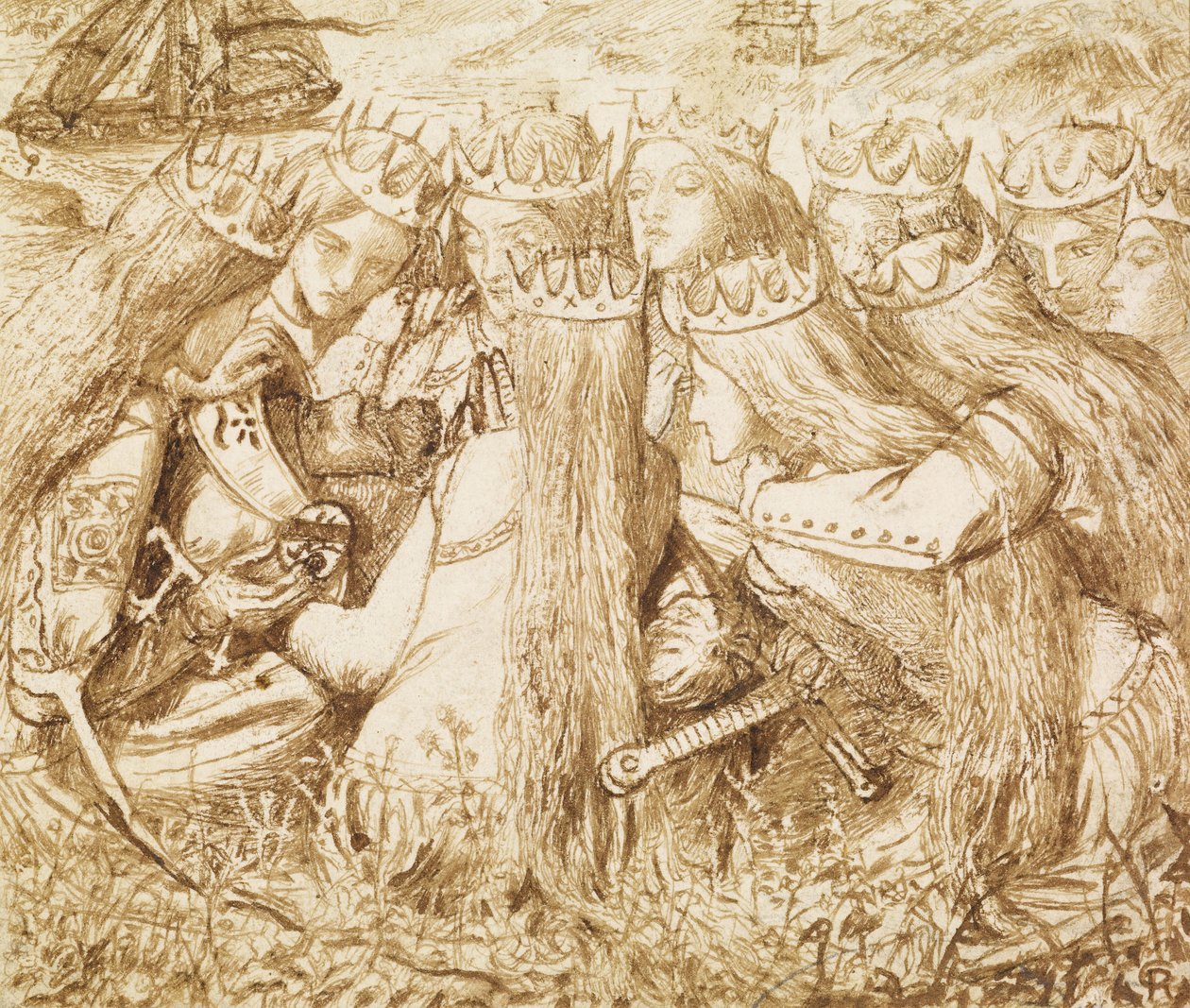 Tervezés Moxons Tennyson számára alkotó: Dante Gabriel Charles Rossetti