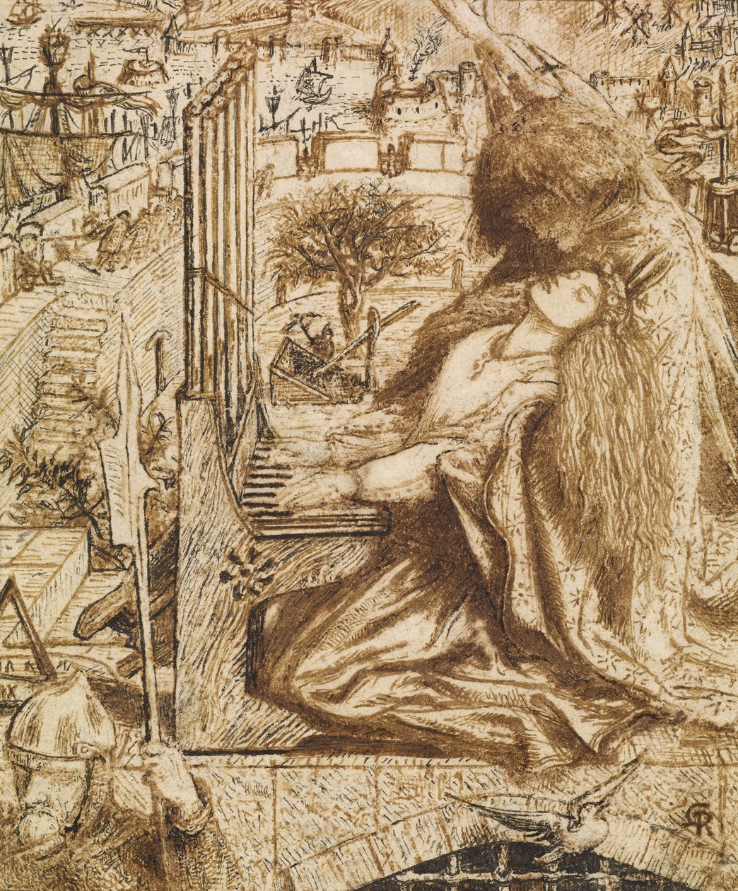 Tervezés Moxons Tennyson számára alkotó: Dante Gabriel Charles Rossetti