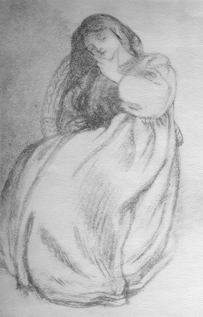 Elizabeth Siddal, 1853 körül (grafit papíron) alkotó: Dante Gabriel Charles Rossetti