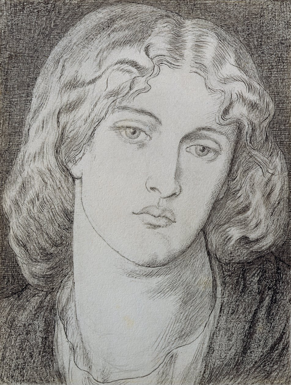 Fanny Cornforth (1824-1906) (toll, tinta és szürke mosás papíron) alkotó: Dante Gabriel Charles Rossetti