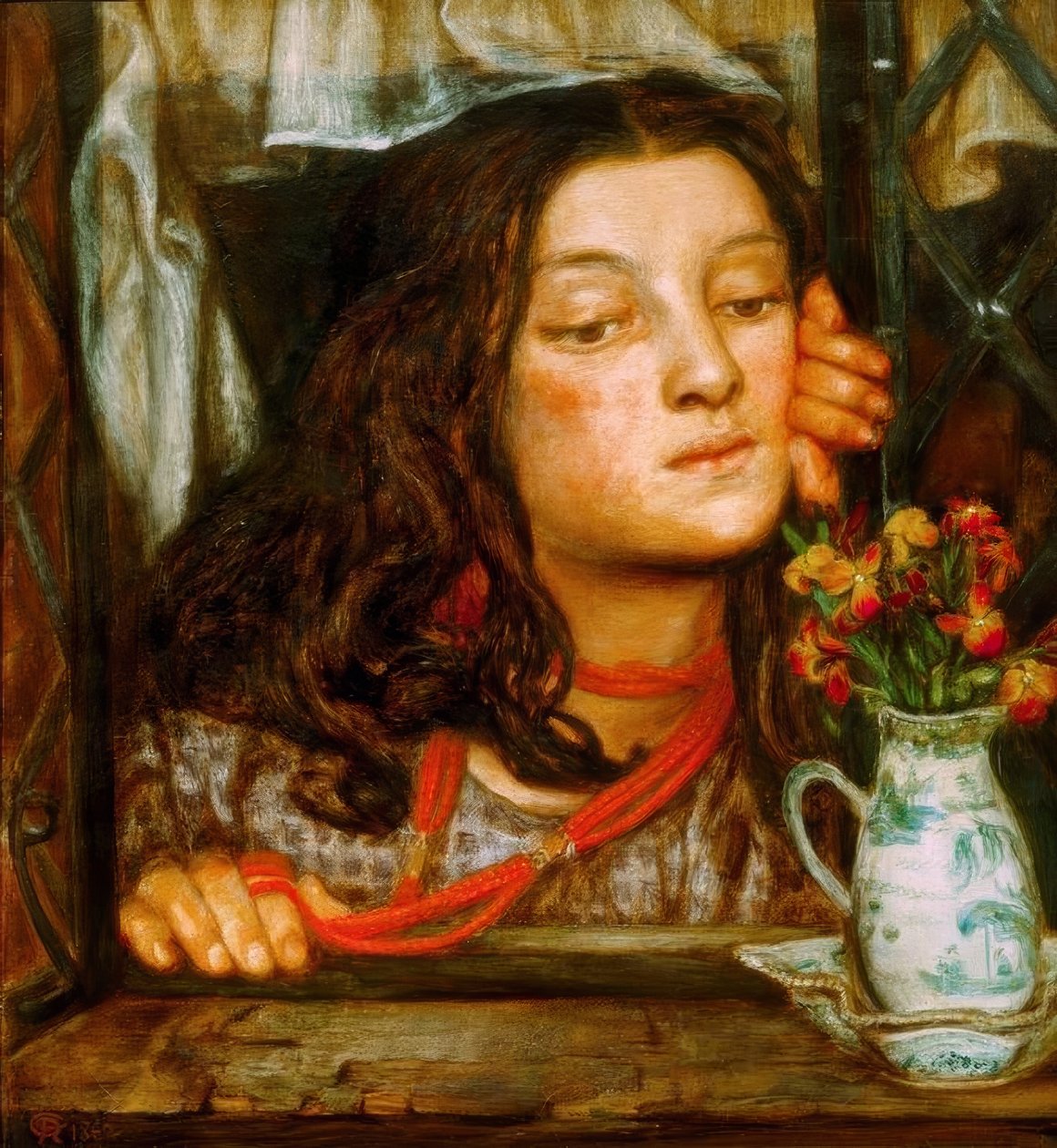 Lány a rácsnál alkotó: Dante Gabriel Charles Rossetti