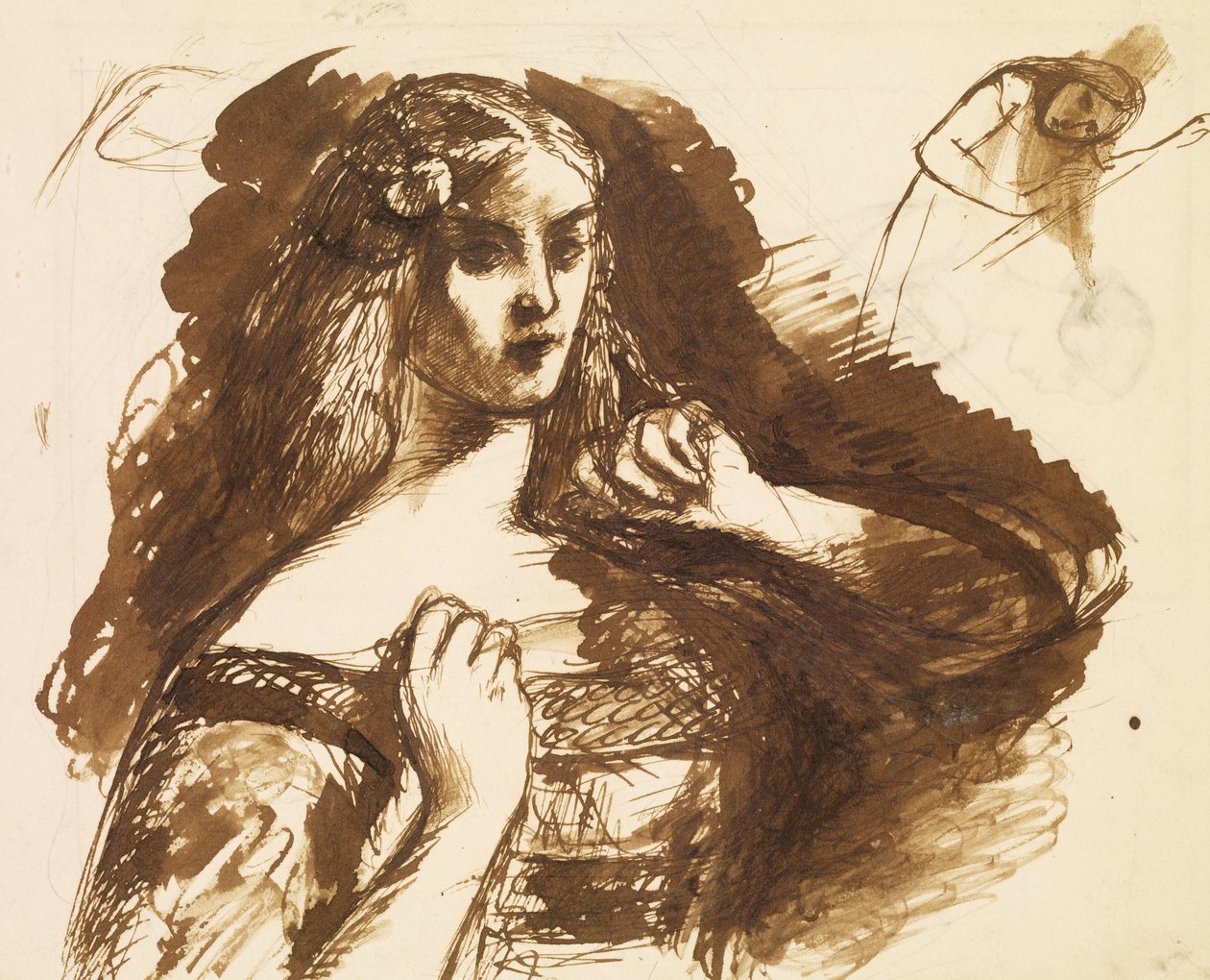Félhosszú vázlat egy fiatal nőről alkotó: Dante Gabriel Charles Rossetti