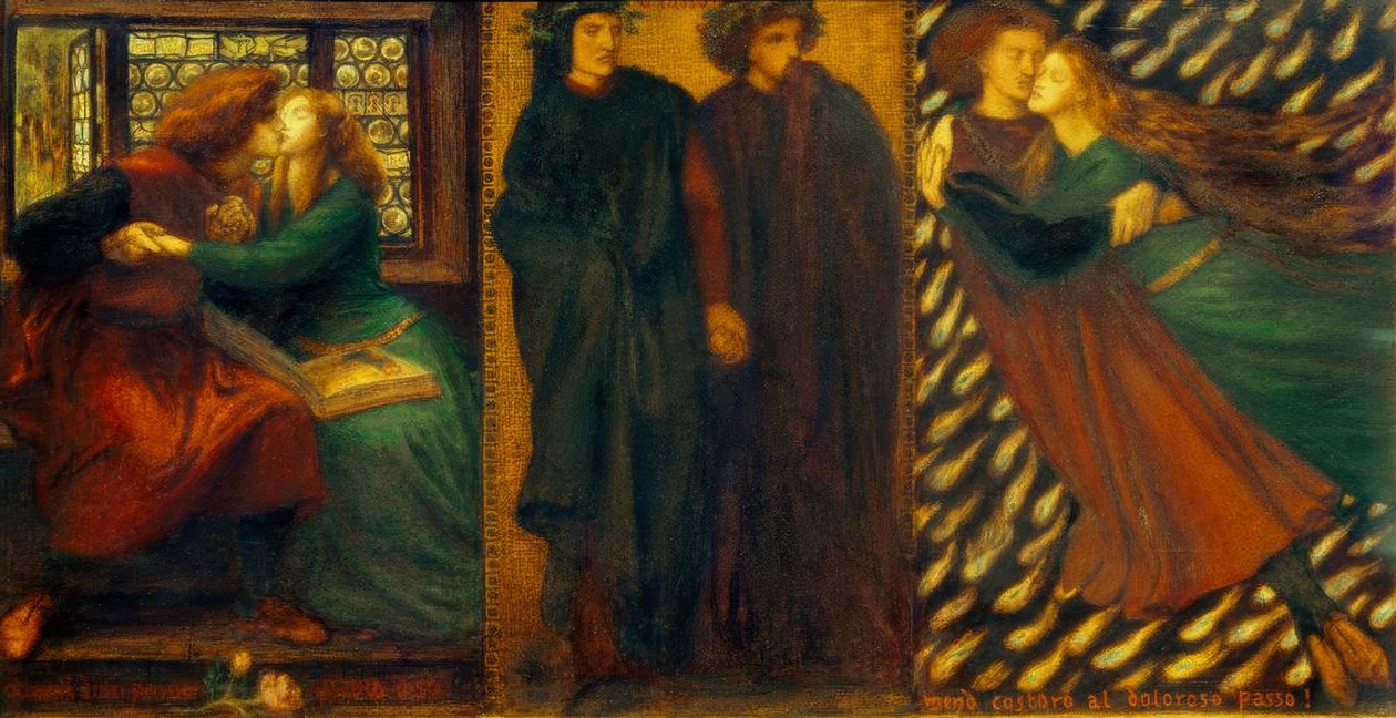 Paolo és Francesca Riminiből alkotó: Dante Gabriel Charles Rossetti