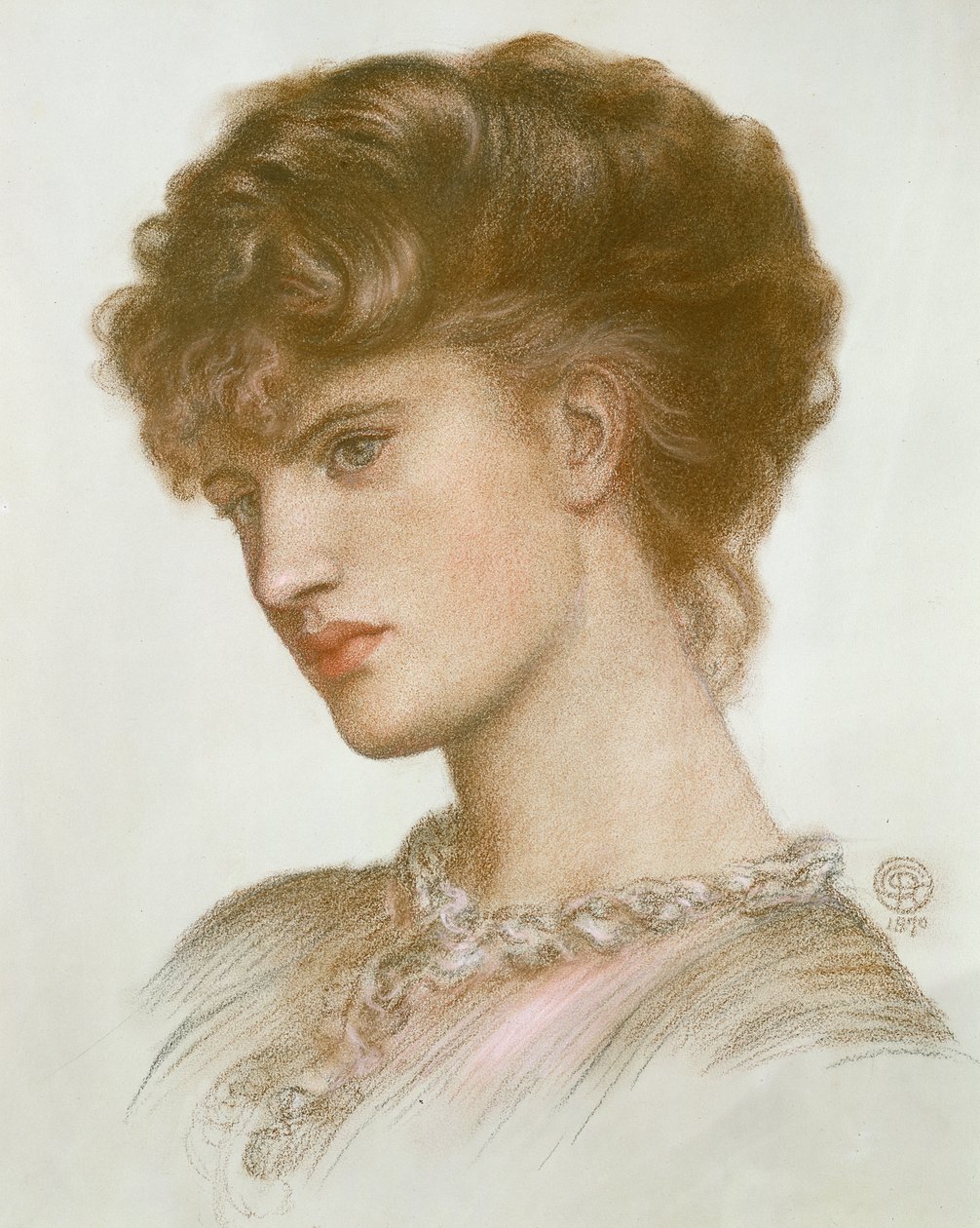 Aglaia Coronio (született: Ionides) portréja 1870 (kréta papíron) alkotó: Dante Gabriel Charles Rossetti