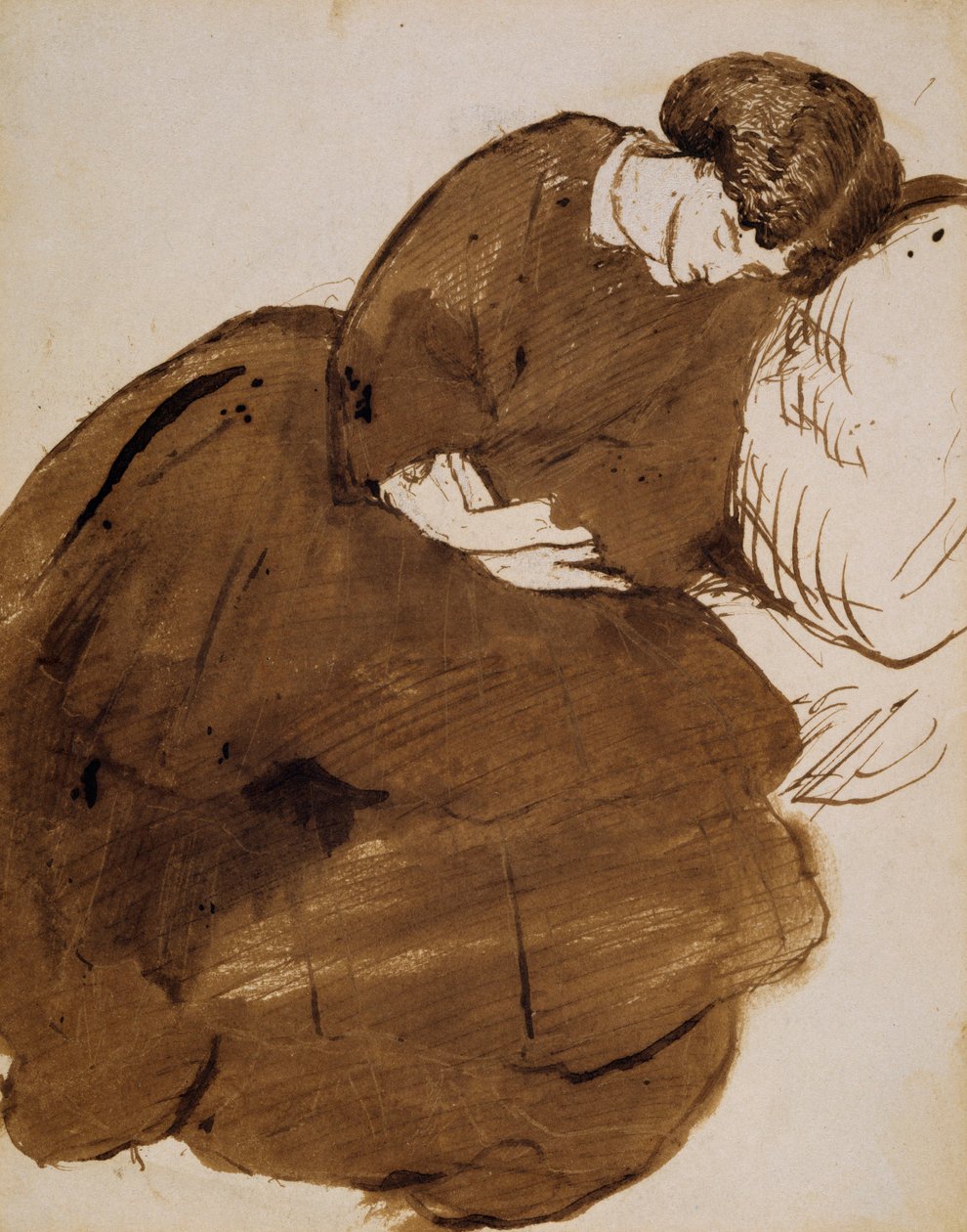 Jane Morris portréja egy kanapén alszik alkotó: Dante Gabriel Charles Rossetti
