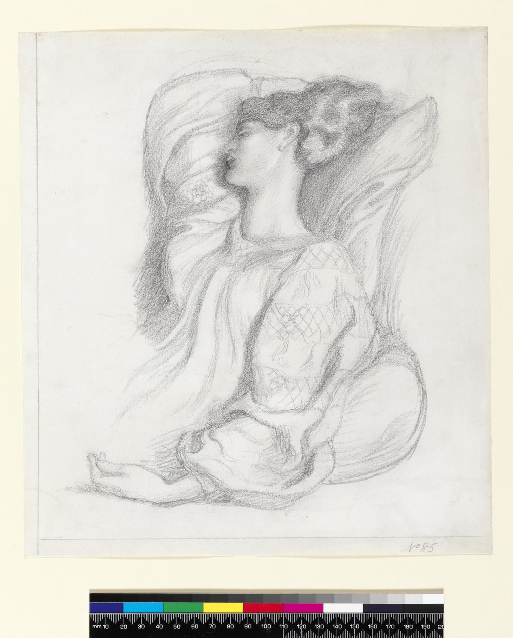 William Morris asszony (1839-1914) tanulmánya, 1873 körül alkotó: Dante Gabriel Charles Rossetti