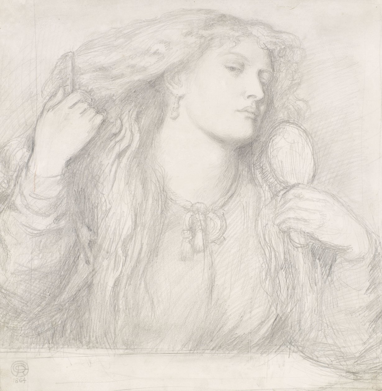 Nő fésülködik, Fanny Cornforth alkotó: Dante Gabriel Charles Rossetti