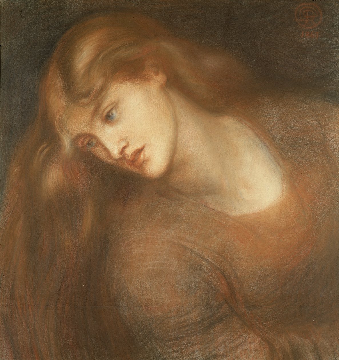 Aspecta Medusa, 1867 (színes kréták papíron) alkotó: Dante Gabriel Charles Rossetti