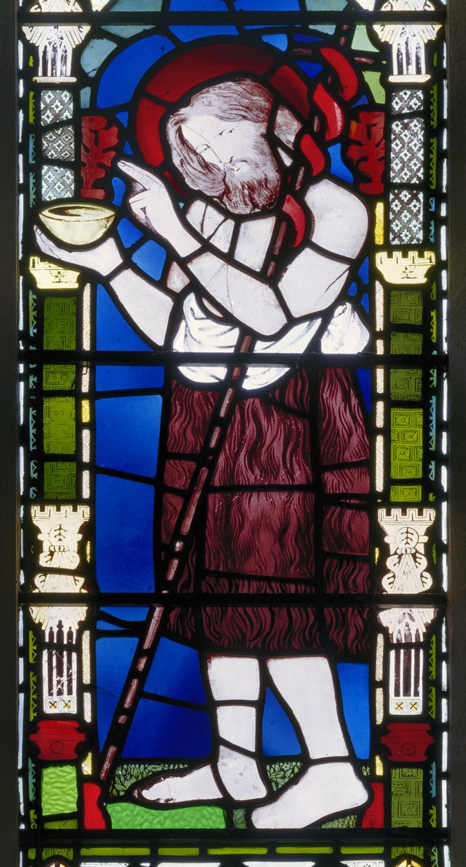 Banstead, All Saints, Morris Marshall & Faulkner & Co, DG Rossetti, John The Baptist, 1863 alkotó: Dante Gabriel Charles Rossetti