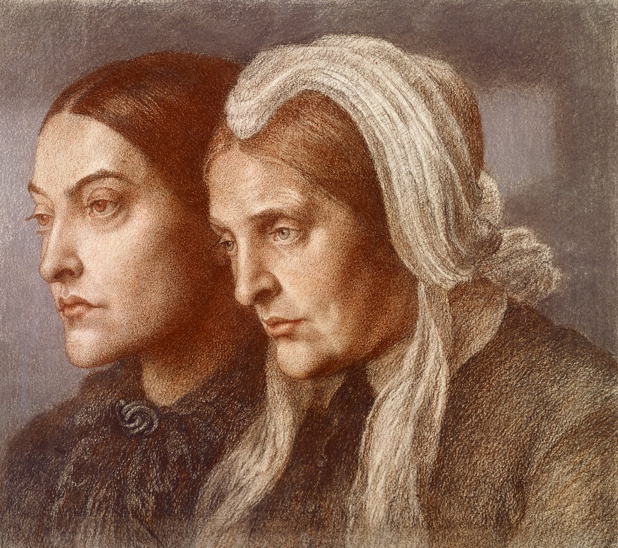 Christina Georgina Rossetti és Frances Mary Lavinia Rossetti alkotó: Dante Gabriel Charles Rossetti