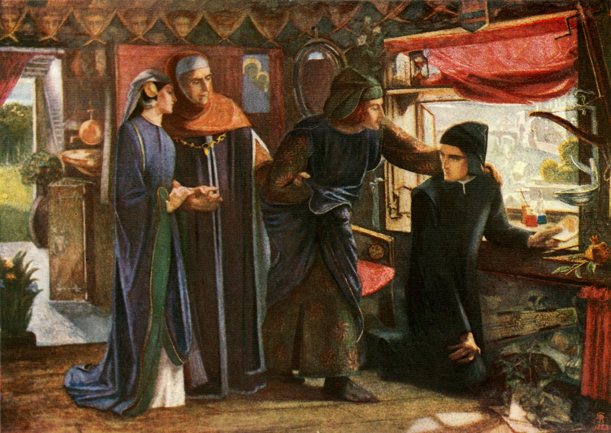 Dante rajzolja az angyalt, 1853, c1912 alkotó: Dante Gabriel Charles Rossetti